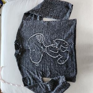Zara Snoopy Peanuts Gray black white Sweater Sweatshirt Small